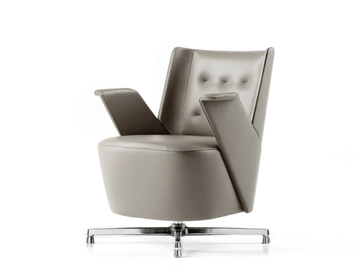 EMBRASSE LOUNGE - With 4-spoke base tufted leather easy chair by ESTEL GROUP - view 3